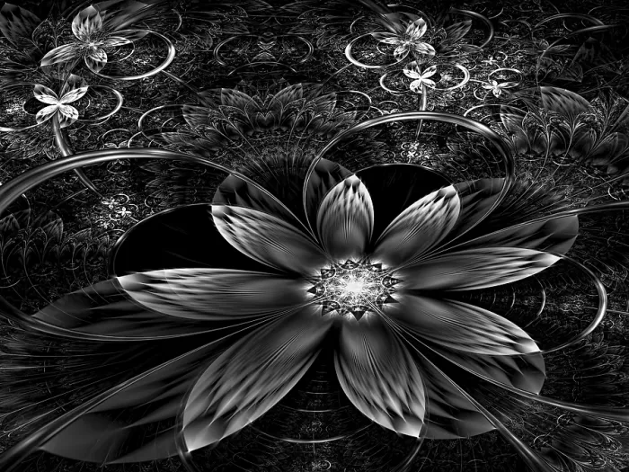 Framed Print : Fractal Flower Print - Intricate Patterns