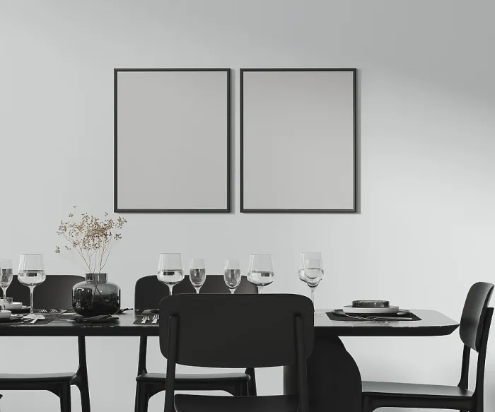 Framed Print : Elegant Dining Scene Print Framed Print : Elegant Dining Scene Print
