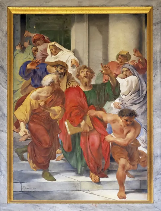 Framed Print : The Fresco: St Paul Dragged from the Temple Print, Rome Framed Print : The Fresco: St Paul Dragged from the Temple Print, Rome