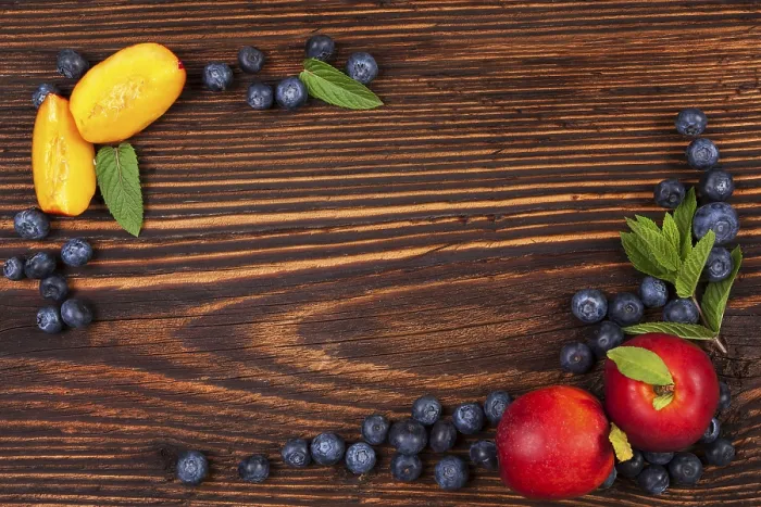 Framed Print : Fresh Fruit Print with Wooden Background Framed Print : Fresh Fruit Print with Wooden Background