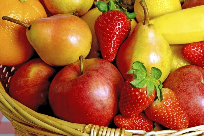 Framed Print : Fresh Fruit in a Basket Print Framed Print : Fresh Fruit in a Basket Print