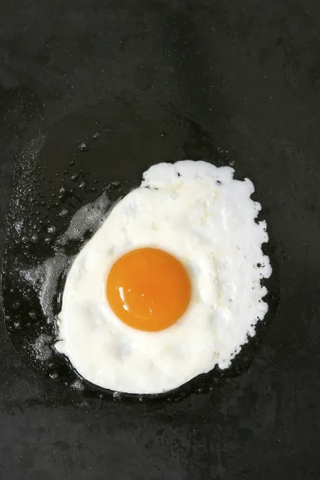 Framed Print : Fried Egg in Black Pan Print Framed Print : Fried Egg in Black Pan Print