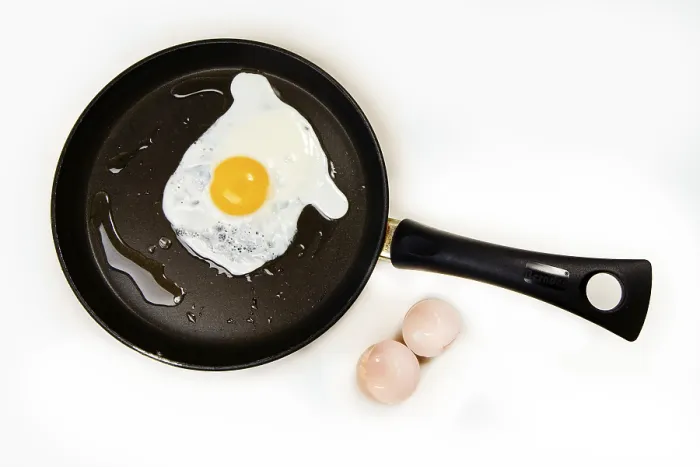 Framed Print : Fried Eggs in a Pan Print