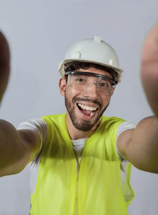 Framed Print : Funny Builder Engineer Taking a Selfie Print Framed Print : Funny Builder Engineer Taking a Selfie Print