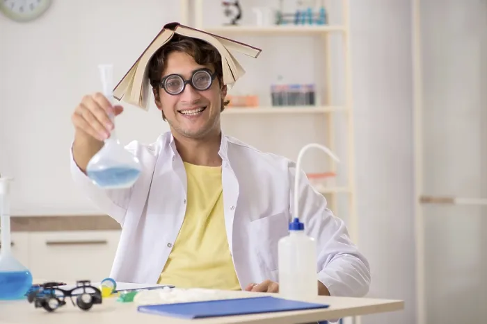 Framed Print : Funny Crazy Chemist Doing Experiments and Tests Print Framed Print : Funny Crazy Chemist Doing Experiments and Tests Print