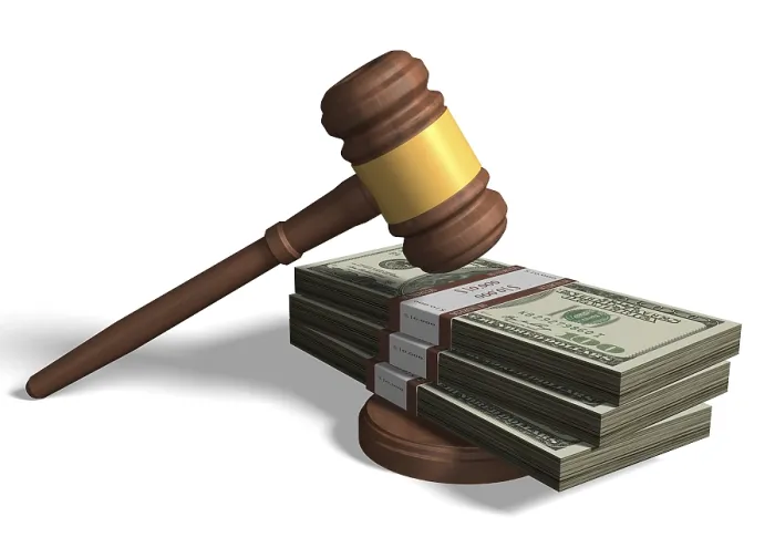 Framed Print : Gavel on Bundle of Dollar Bills Print Framed Print : Gavel on Bundle of Dollar Bills Print