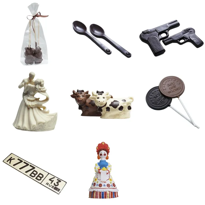 Framed Print : Gift Chocolates Print - Amusing Figures Isolated on White Framed Print : Gift Chocolates Print - Amusing Figures Isolated on White