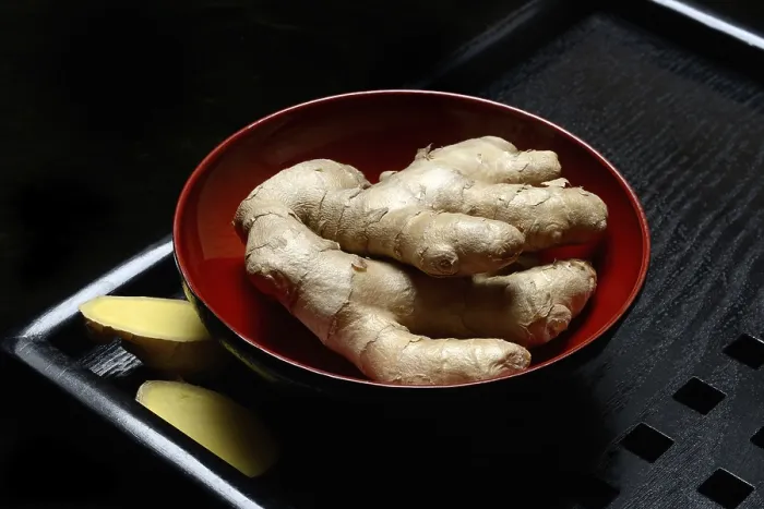 Framed Print : Ginger Root in Tea Bowl Print Framed Print : Ginger Root in Tea Bowl Print