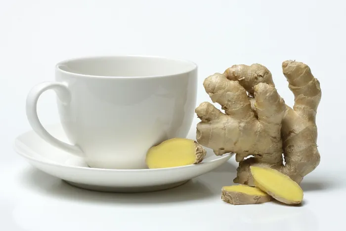 Framed Print : Ginger Root Print with Cup and Tea Framed Print : Ginger Root Print with Cup and Tea