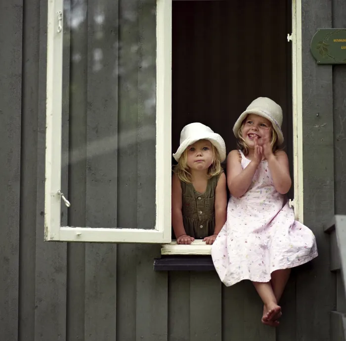 Framed Print : Two Girls in a Window Print Framed Print : Two Girls in a Window Print