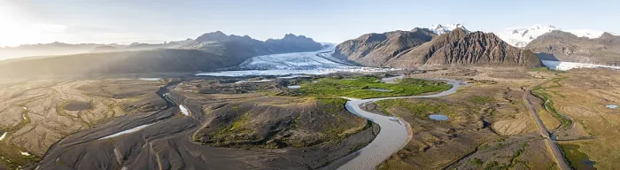 Framed Print : Glacier River Aerial View Print, Iceland Framed Print : Glacier River Aerial View Print, Iceland