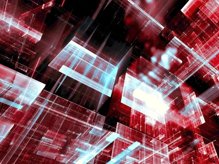 Framed Print : Glass Blocks - Technology Background Print