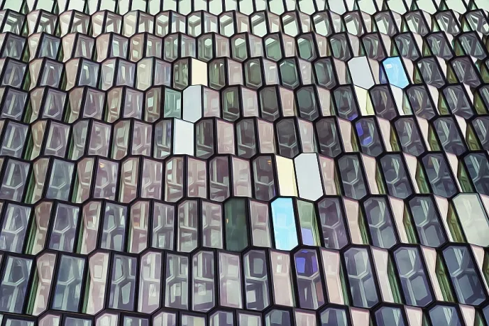 Framed Print : Harpa Concert Hall Glass Facade Print, Reykjavik, Iceland Framed Print : Harpa Concert Hall Glass Facade Print, Reykjavik, Iceland