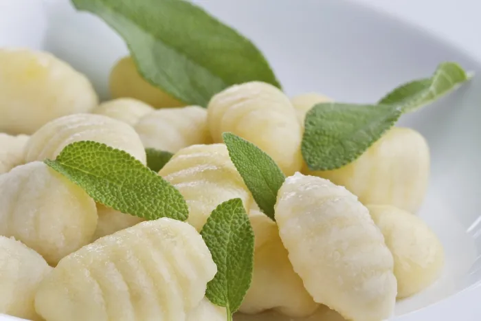 Framed Print : Gnocchi Print with Fresh Basil Framed Print : Gnocchi Print with Fresh Basil
