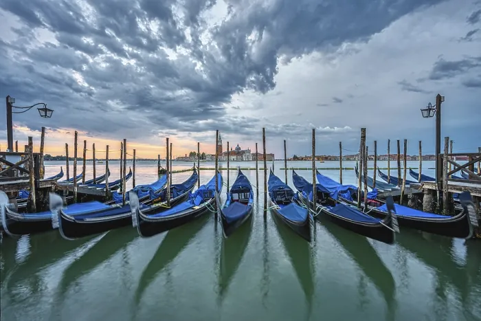 Framed Print : Gondolas in St Mark's Square Venice Print Framed Print : Gondolas in St Mark's Square Venice Print