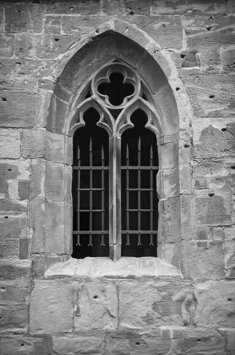 Framed Print : Print of Gothic Tracery Window in Regiswindis Chapel, Germany
