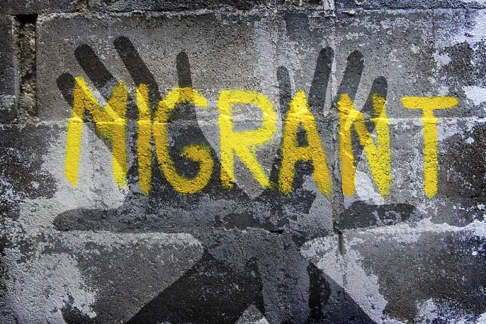 Framed Print : Graffiti on Migration, Defensive Attitude Print Framed Print : Graffiti on Migration, Defensive Attitude Print
