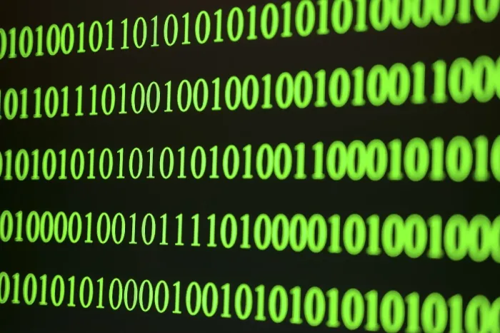 Framed Print : Green binary code print on dark background Framed Print : Green binary code print on dark background