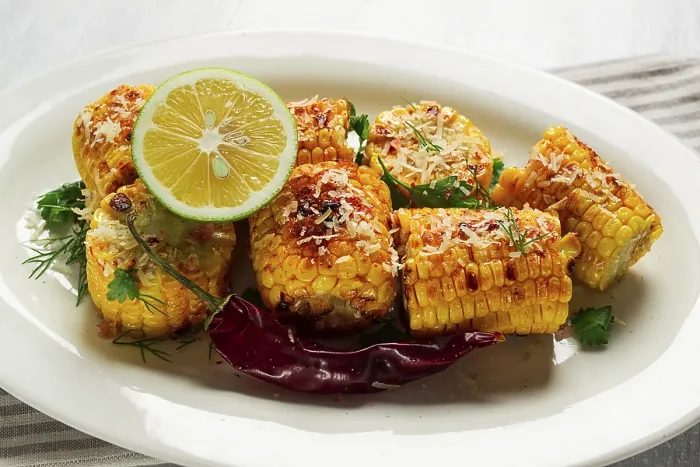 Framed Print : Grilled Corn with Spices Print, Top View Framed Print : Grilled Corn with Spices Print, Top View