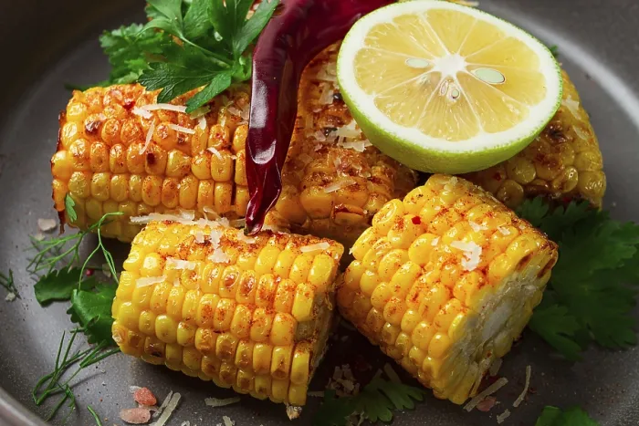 Framed Print : Grilled Corn with Spices Print, Top View Framed Print : Grilled Corn with Spices Print, Top View