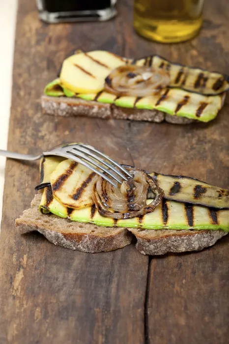 Framed Print : Grilled Vegetables Print on Rustic Bread Framed Print : Grilled Vegetables Print on Rustic Bread
