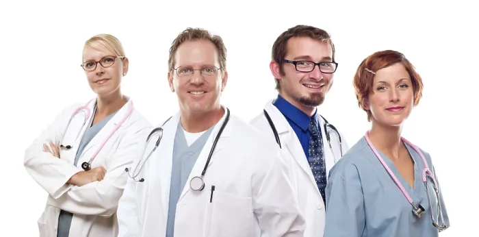 Framed Print : Medical Professionals in White Background Print Framed Print : Medical Professionals in White Background Print