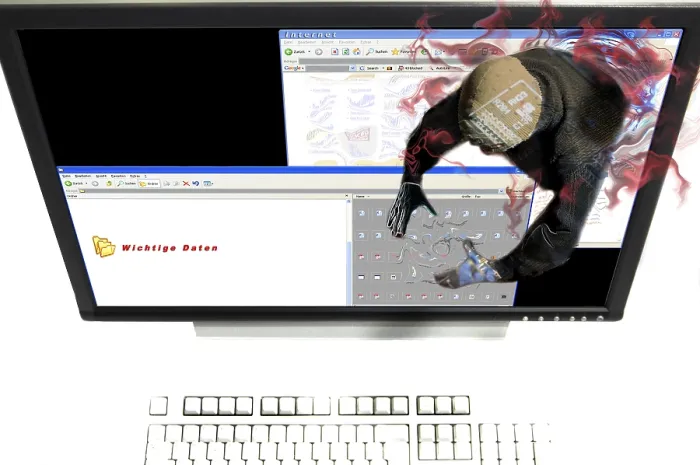 Framed Print : Hacker Steals Data Print