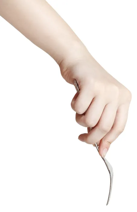 Framed Print : Hand with Fork Print against White Background Framed Print : Hand with Fork Print against White Background