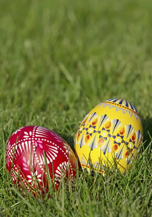 Framed Print : Hand-painted Easter eggs in the grass Print (A4 / A3 / A2) Framed Print : Hand-painted Easter eggs in the grass Print (A4 / A3 / A2)