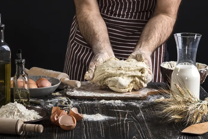 Framed Print : Rustic Kitchen Print: Kneading Dough Framed Print : Rustic Kitchen Print: Kneading Dough