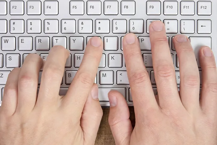 Framed Print : Hands Typing on a Computer Keyboard Print Framed Print : Hands Typing on a Computer Keyboard Print