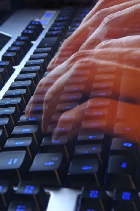Framed Print : Hands Writing on a Keyboard Print Framed Print : Hands Writing on a Keyboard Print