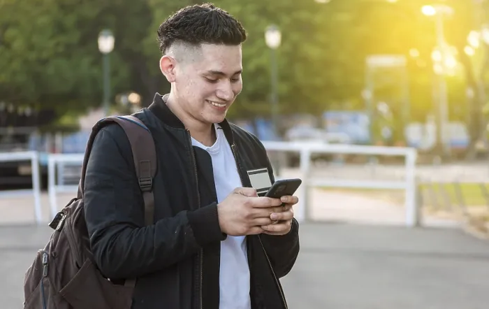 Framed Print : Handsome Man Texting on Phone Print Framed Print : Handsome Man Texting on Phone Print