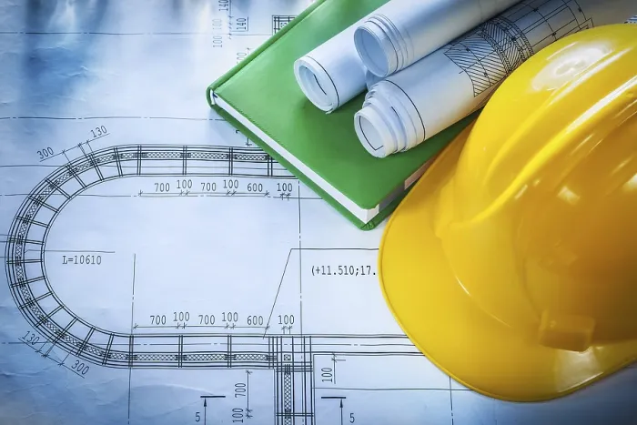 Framed Print : Hard Hat Construction Plans Notepad Print on Blueprint Framed Print : Hard Hat Construction Plans Notepad Print on Blueprint