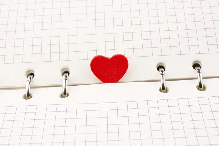 Framed Print : Heart on a Checked Notebook Print Framed Print : Heart on a Checked Notebook Print
