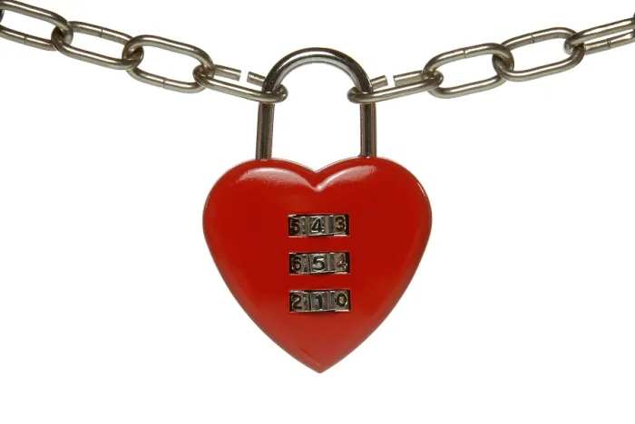 Framed Print : Heart Lock Print with Symbolic Code for Finding a Partner Framed Print : Heart Lock Print with Symbolic Code for Finding a Partner