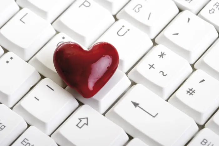 Framed Print : Heart lying on a computer keyboard Print Framed Print : Heart lying on a computer keyboard Print