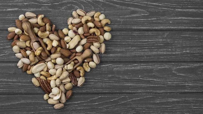 Framed Print : Heart Shape Form Made from Nuts Print Framed Print : Heart Shape Form Made from Nuts Print