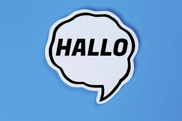 Framed Print : Hello in Speech Bubble Print Stuttgart Germany Framed Print : Hello in Speech Bubble Print Stuttgart Germany