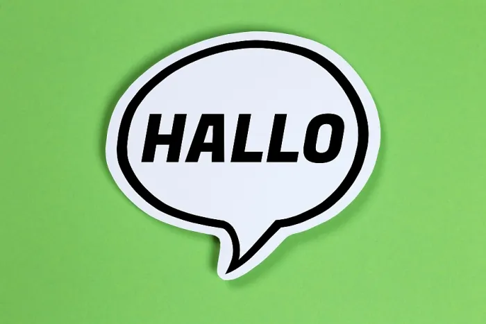 Framed Print : Hello in Speech Bubble Print Stuttgart Germany Framed Print : Hello in Speech Bubble Print Stuttgart Germany