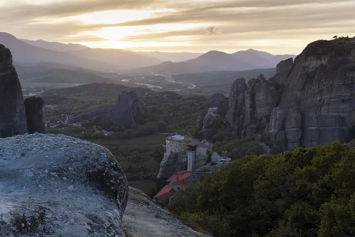 Framed Print : Meteora Hermitages Print, Thessaly Greece