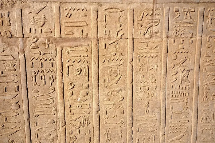 Framed Print : Hieroglyphic Scripts Print on Ancient Wall Framed Print : Hieroglyphic Scripts Print on Ancient Wall