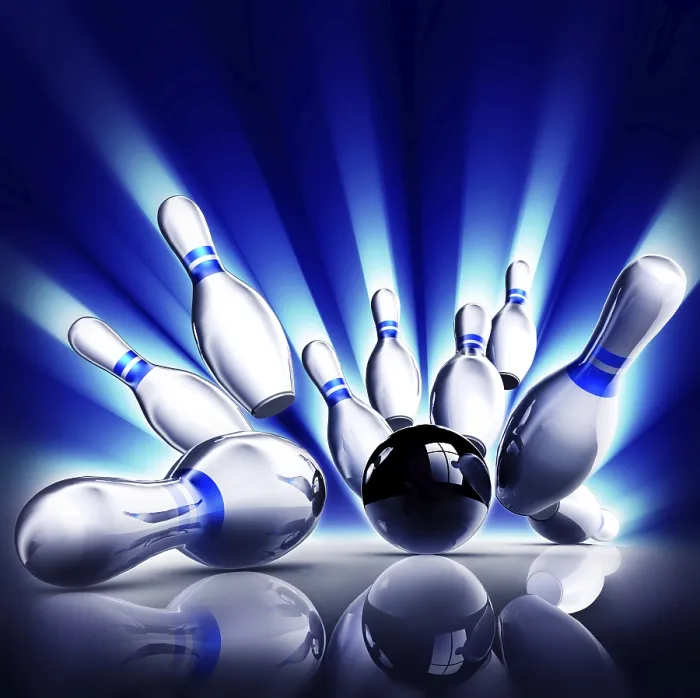 Framed Print : High Resolution 3D Rendering of Bowling Pins Print