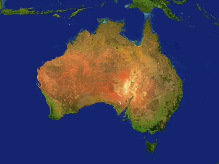 Framed Print : Australia Map Print - Coloured Framed Print : Australia Map Print - Coloured