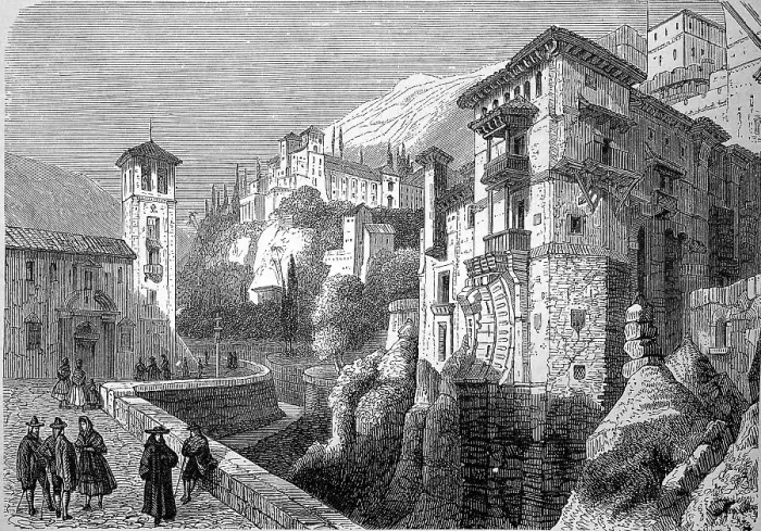 Framed Print : 19th Century Print of Granada Cityscape Framed Print : 19th Century Print of Granada Cityscape