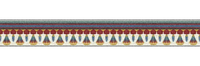Framed Print : Horizontal Border Mosaic Tiles Print Pattern