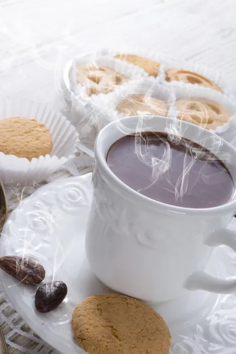 Framed Print : Hot Chocolate with Cookie Print