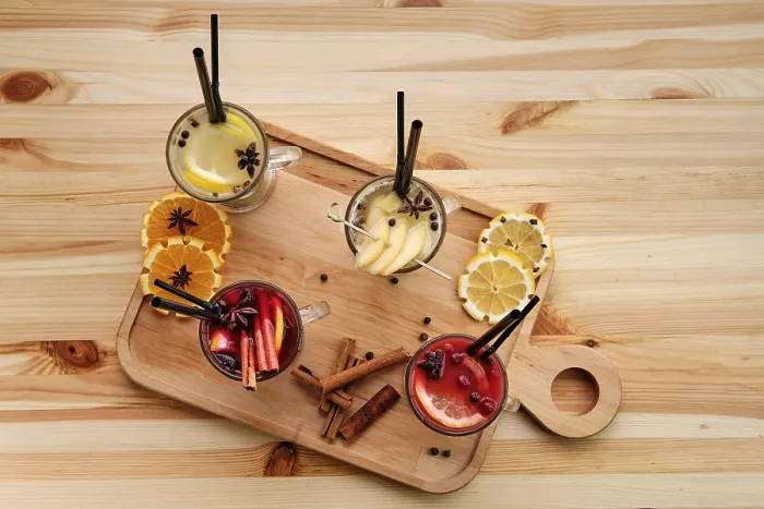 Framed Print : Hot Fruit Drinks Print - Top View Framed Print : Hot Fruit Drinks Print - Top View