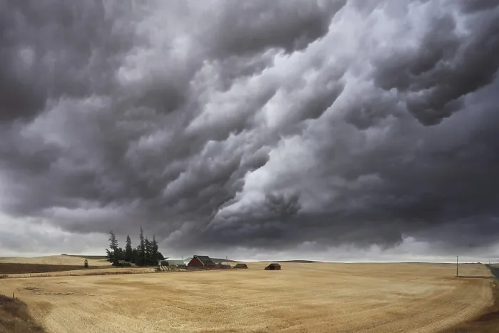 Framed Print : Huge Thundercloud Print over Montana Fields