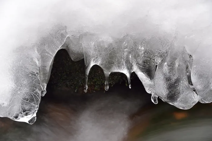 Framed Print : Bode Mountain Stream Ice Formations Print, Germany Framed Print : Bode Mountain Stream Ice Formations Print, Germany